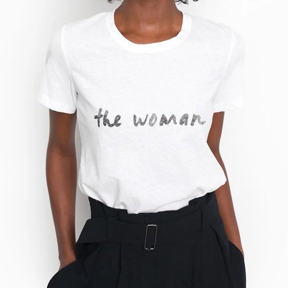 A.L.C. ‘The Woman’ White Japanese Tissue Cotton Tee Shirt